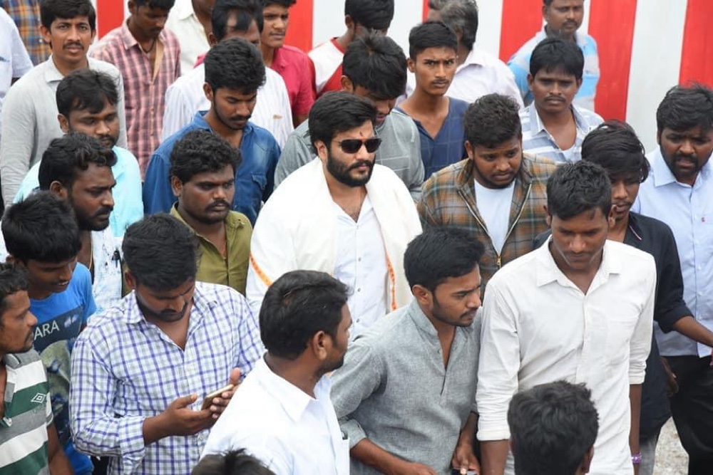 Byreddy Siddharth Reddy with supporters